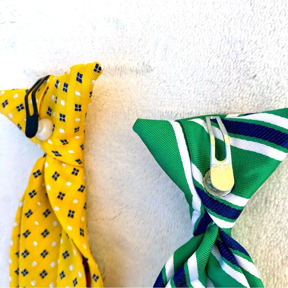 Boys Clip On Ties Green and Yellow Easter